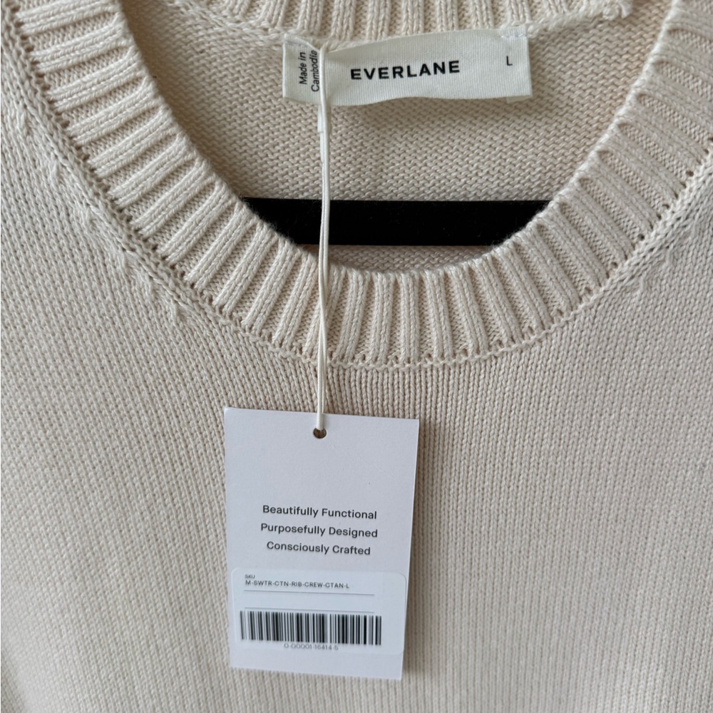 Men’s NWT Everlane Soft Cream Crew Neck Sweater